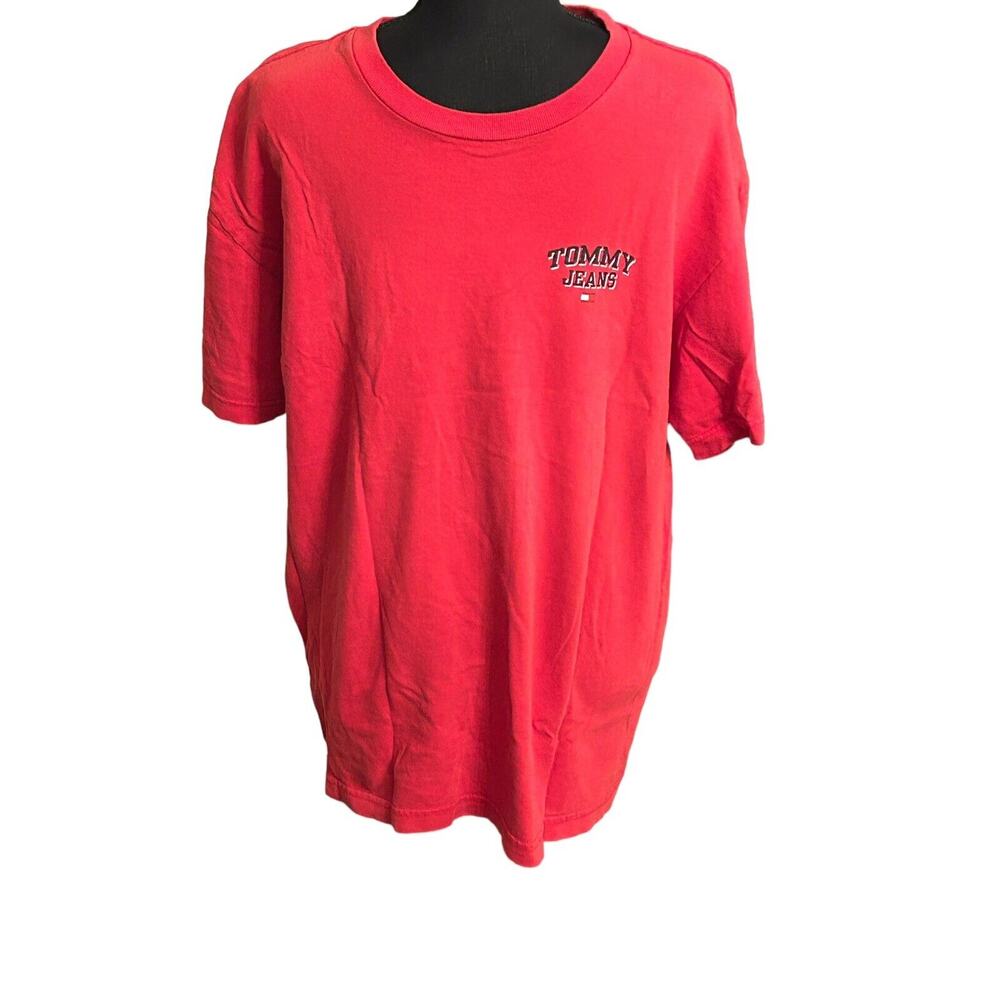 Tommy‎ Jeans Short Sleeve Cotton T Shirt Red Size Medium Men's